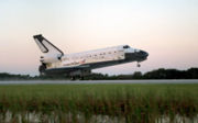 U.S. shuttle Columbia landing at the end of STS-73.