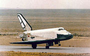 Soviet Space Shuttle Buran landing after its first (and only) mission