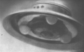 Adamski's photograph, which he said to be of a UFO, taken on December 13, 1952.